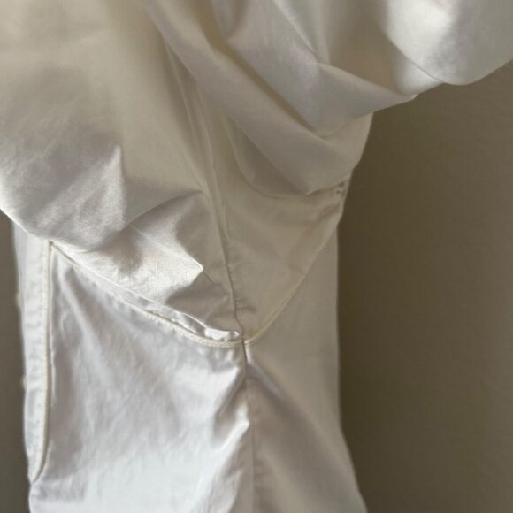 Rachel Ray Victorian Inspired Fitted Blouse Peter Pan Neck Puff Sleeve Minimalis - Picture 8 of 16